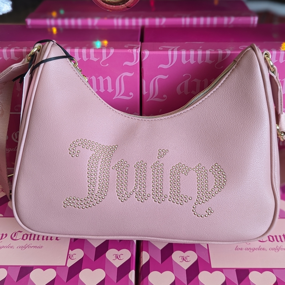 BNWT Juicy Couture Taffy Pink Obsession Crossbody Purse With Thick Sport Strap